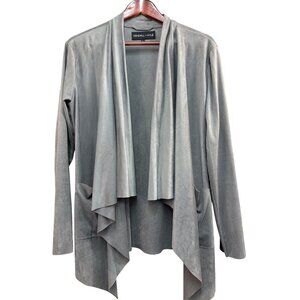 Kendall + Kylie Gray Open Front Waterfall Cardigan  L